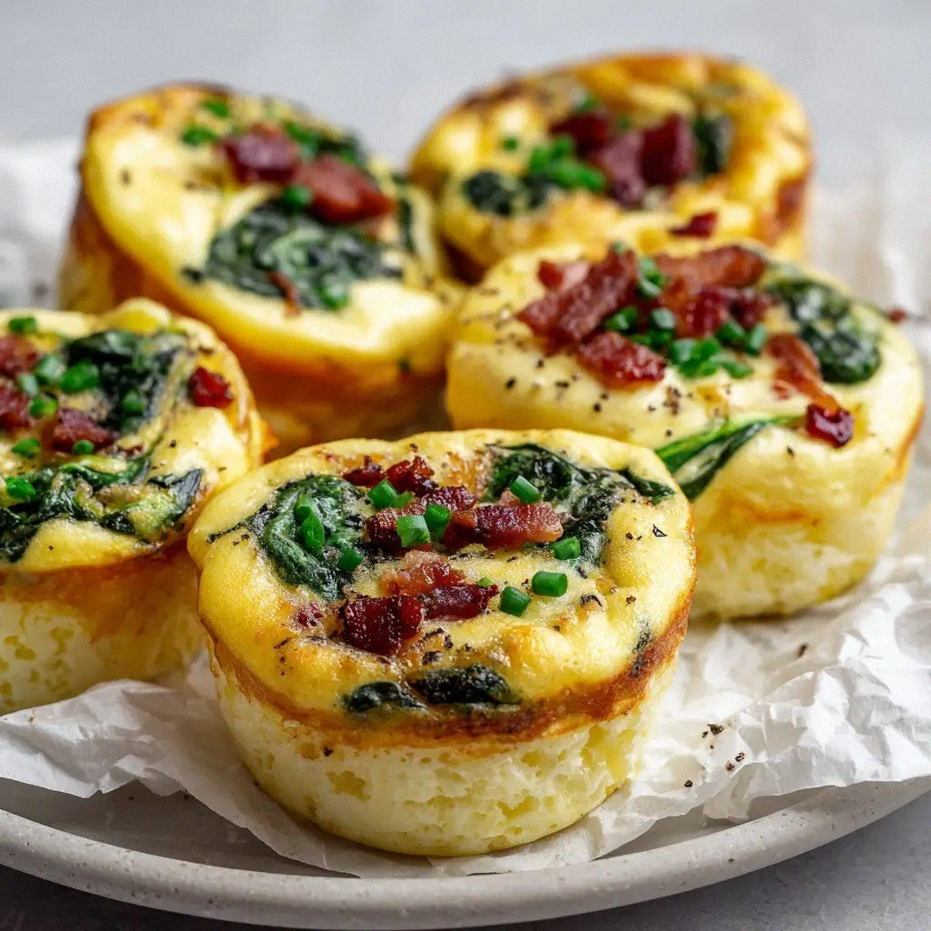 Fluffy Spinach and Bacon Egg B