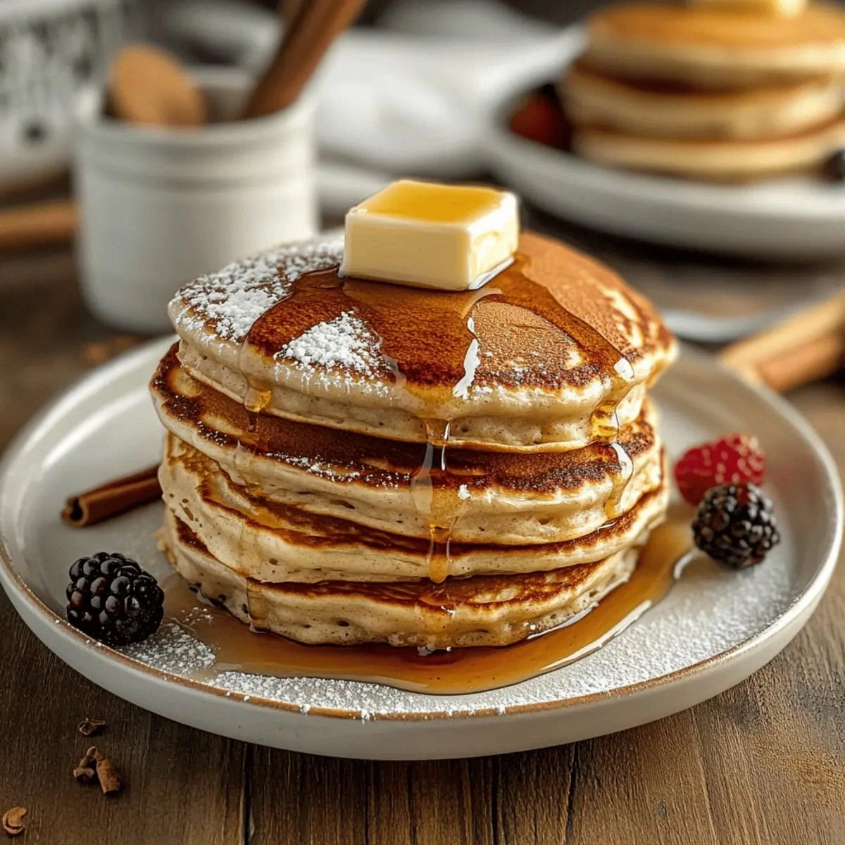 Fluffy Vanilla Cinnamon Buttermilk Pancakes for Cozy Mornings