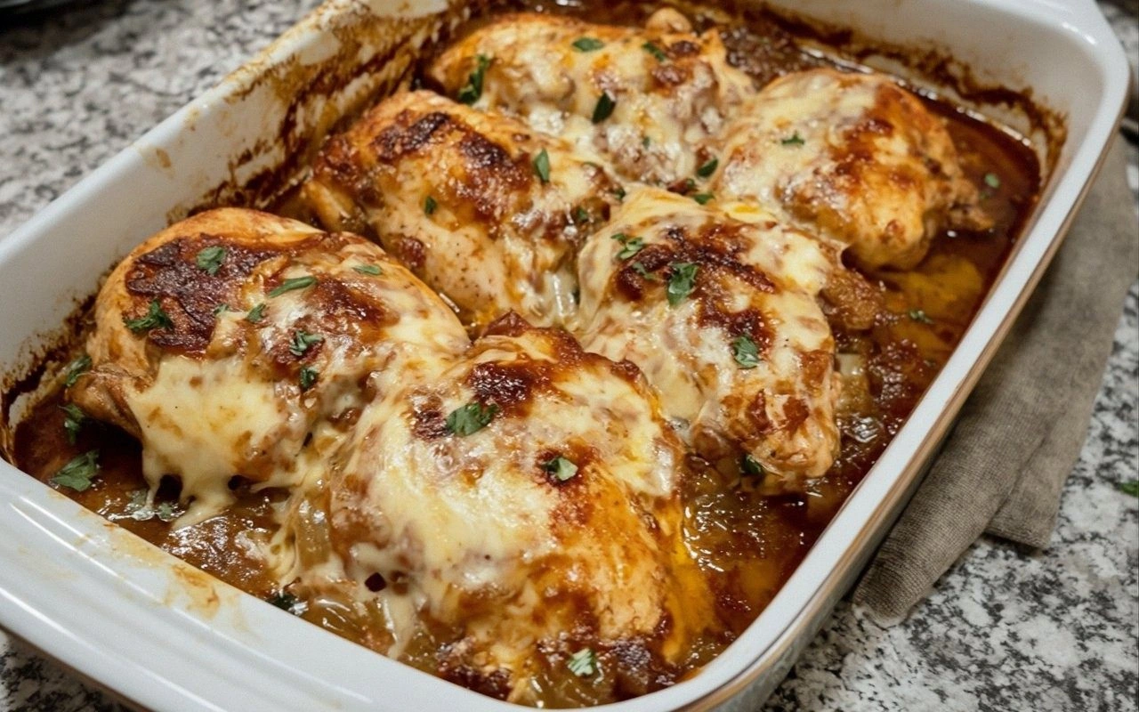 French Onion Chicken Bake