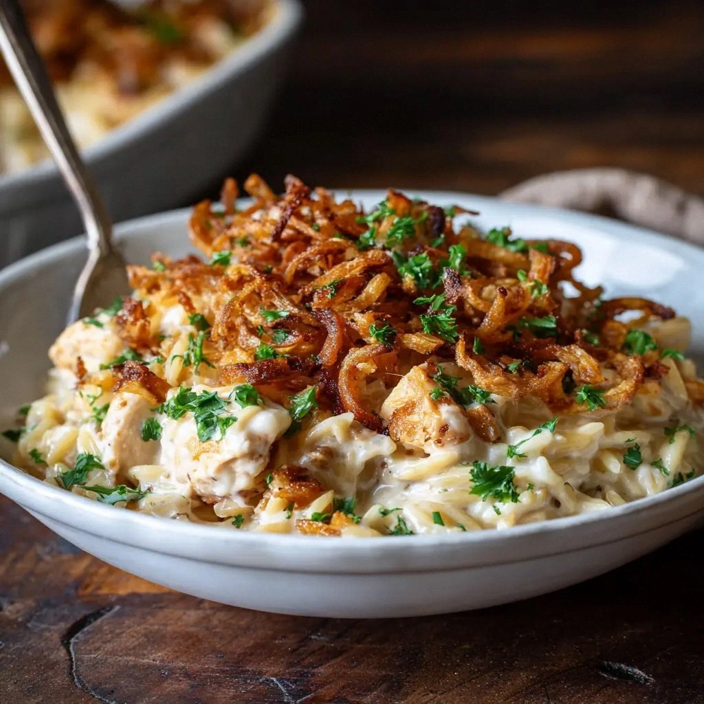 French Onion Chicken Orzo Cass