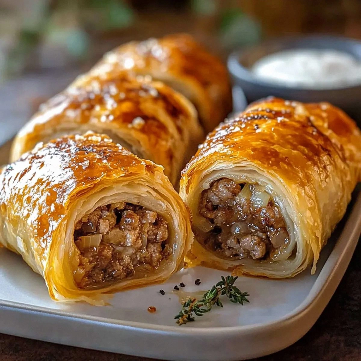 French Onion Sausage Rolls – Flaky, Flavor-Packed Delight