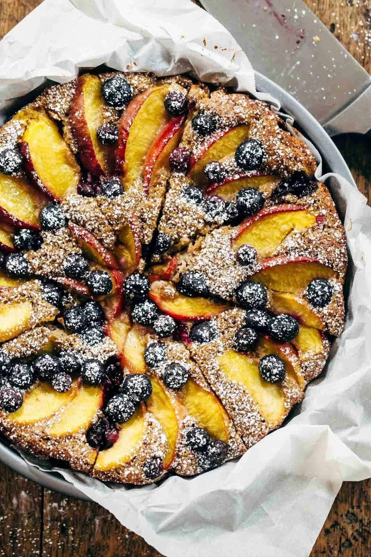 Fresh Blueberry Peach Cake