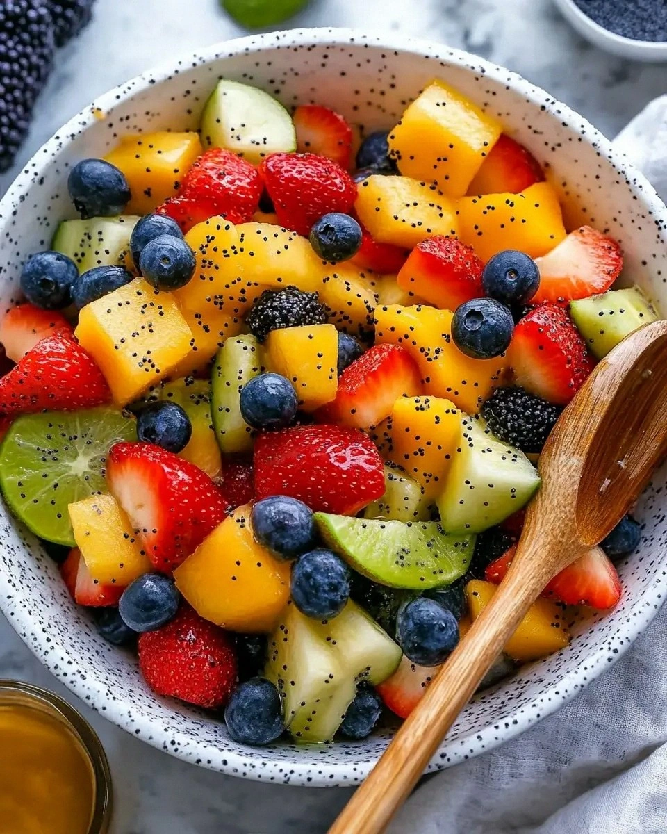 Fresh Fruit Salad with Honey-Lime Poppy Seed Dressing: A Refreshing Delight!