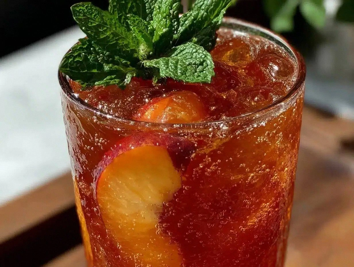 Fresh Peach Iced Tea with Mint Recipe Easy Refreshing Summer Drink