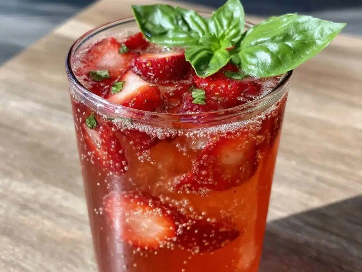 Fresh Strawberry Lemonade with Basil Recipe Easy Refreshing Summer Drink