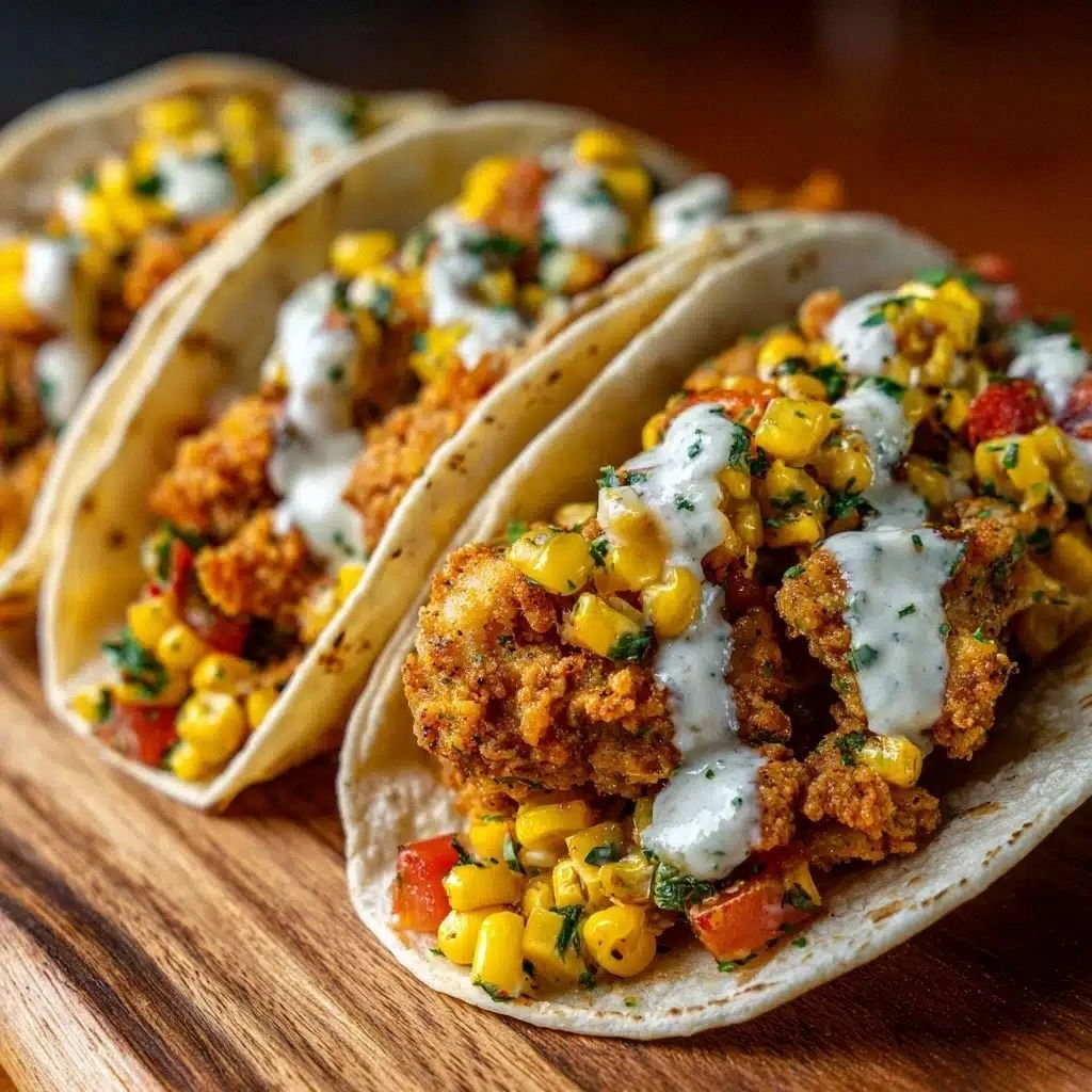 Fried Chicken Street Corn Taco