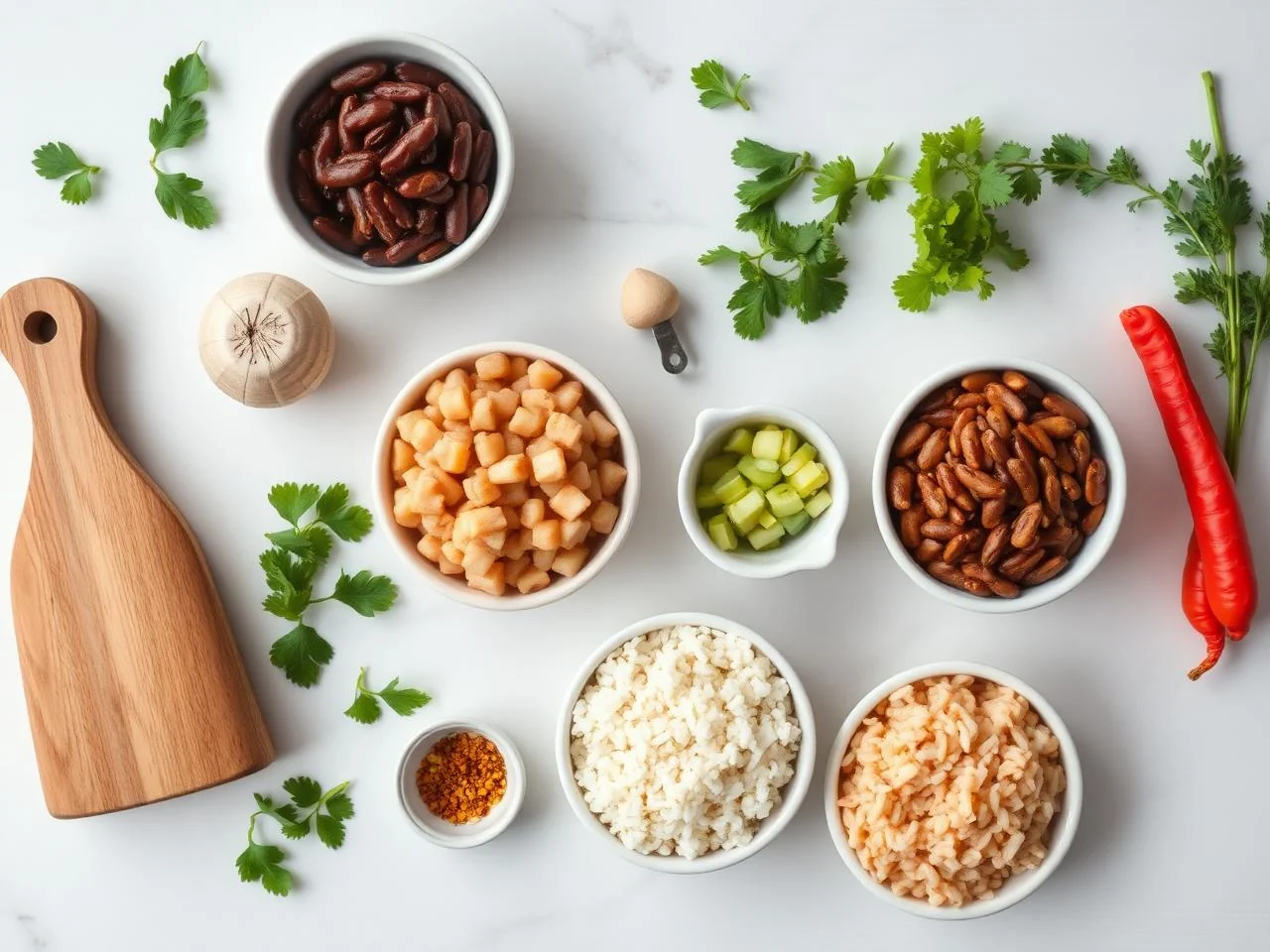 Ingredients for Frijoles Y Arroz