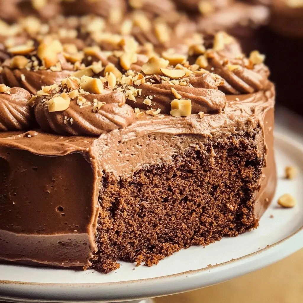 Frosted Chocolate Hazelnut Cak