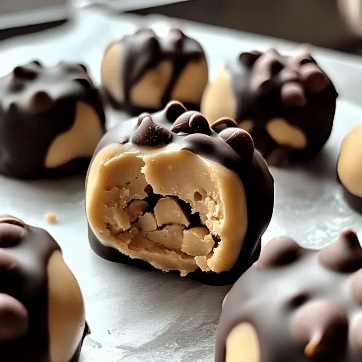 Frozen Greek Yogurt Peanut Butter Bites with Chocolate Chips Bliss