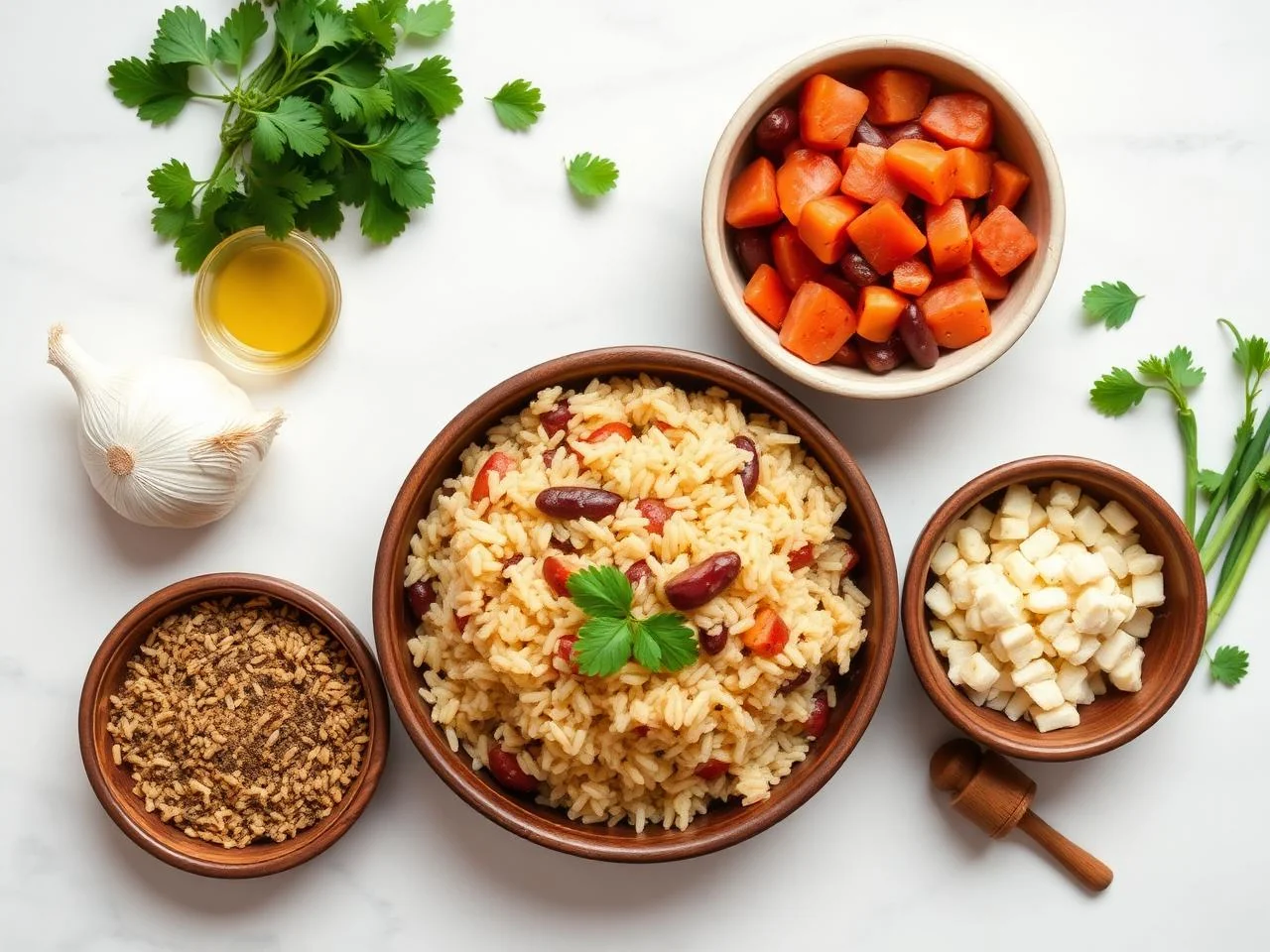 Ingredients for Garlic And Cumin Rice