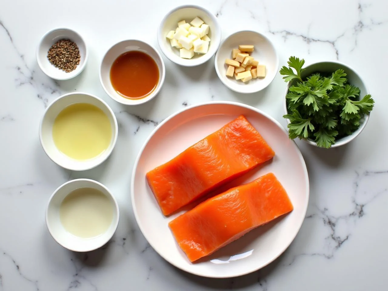 Ingredients for Garlic Butter Baked Salmon
