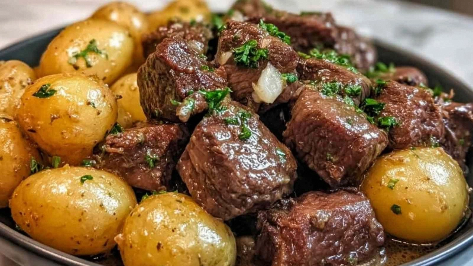 Garlic Butter Beef Bites and P