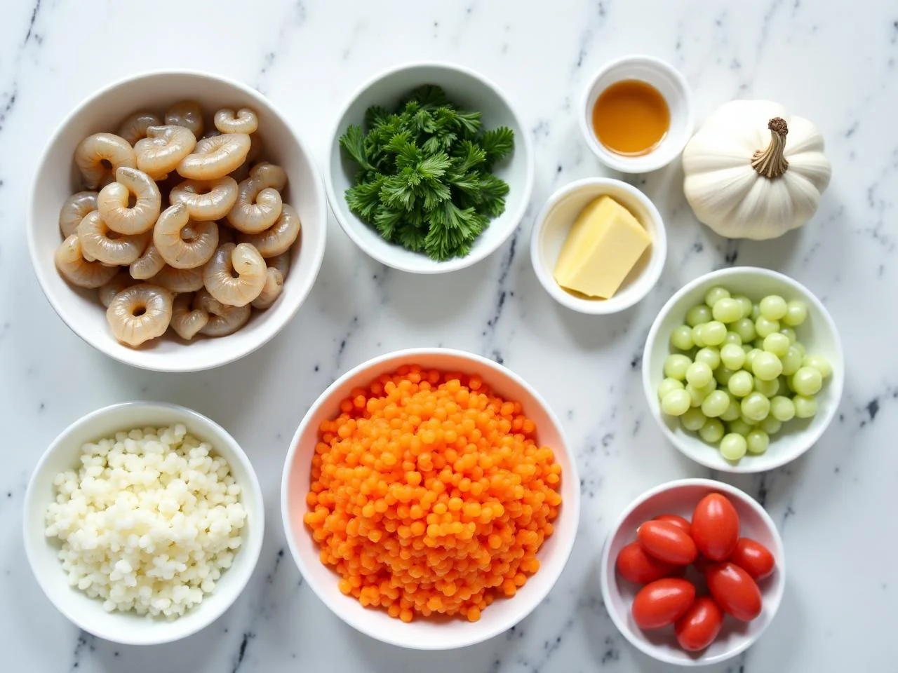 Ingredients for Garlic Butter Shrimp Scampi