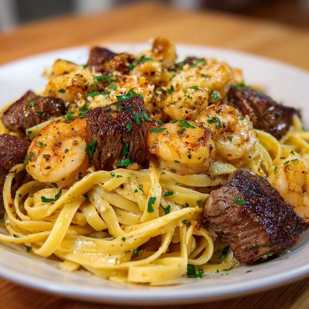 Garlic Butter Steak & Shrimp P