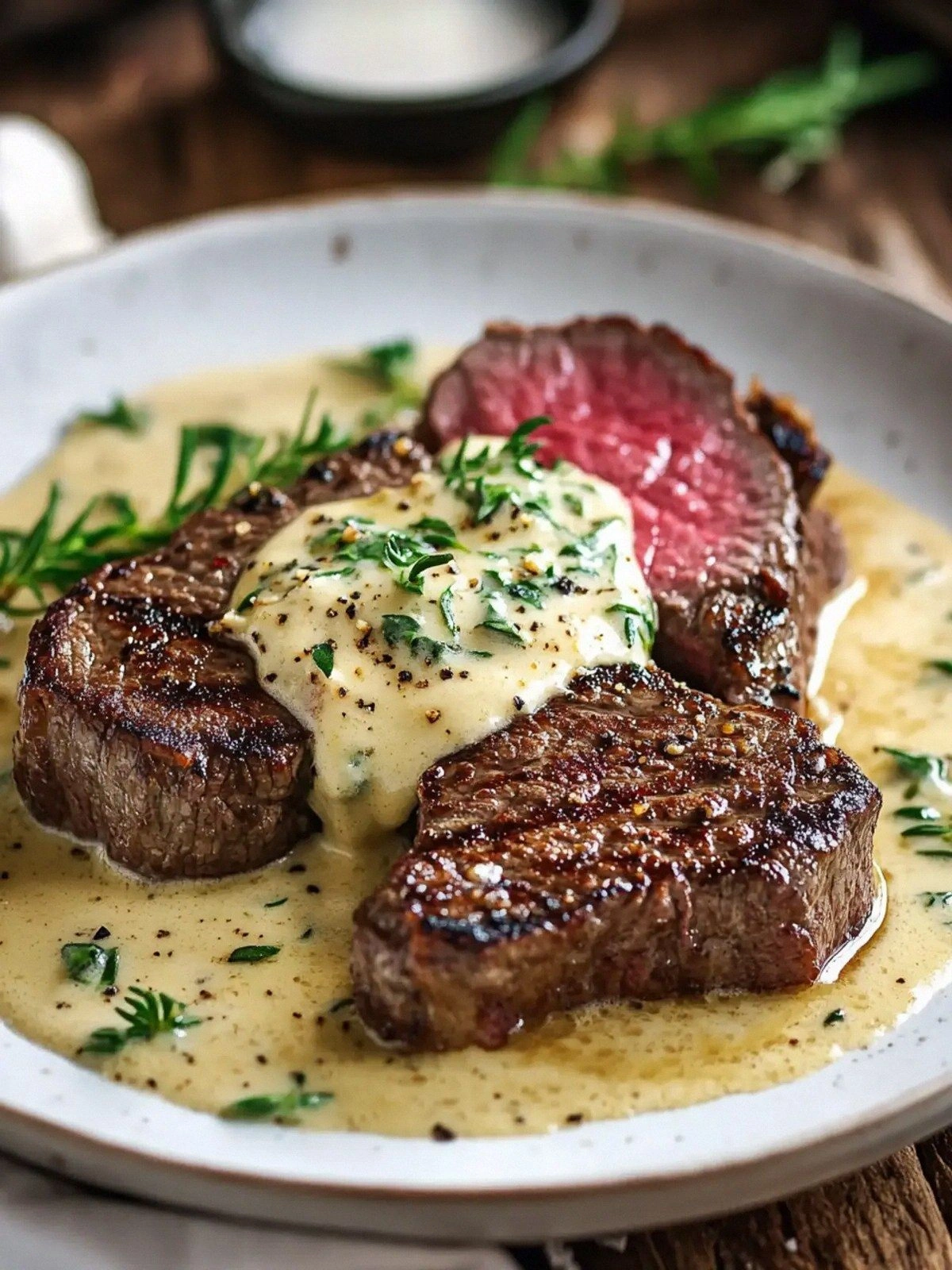 Garlic Butter Steak with Parme
