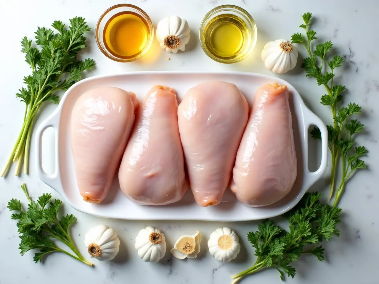 Ingredients for Garlic Herb Roast Chicken Thighs
