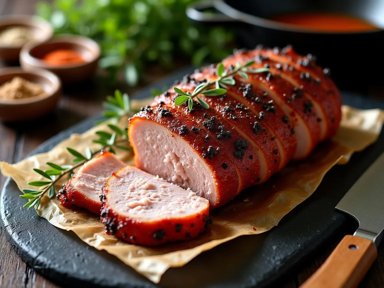 Garlic Herb Roasted Pork Tenderloin
