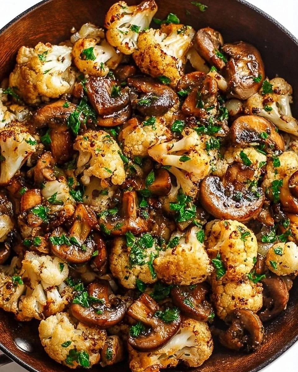 Garlic Mushrooms Cauliflower Skillet