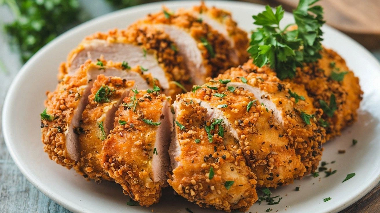 Garlic Parmesan Crusted Chicke