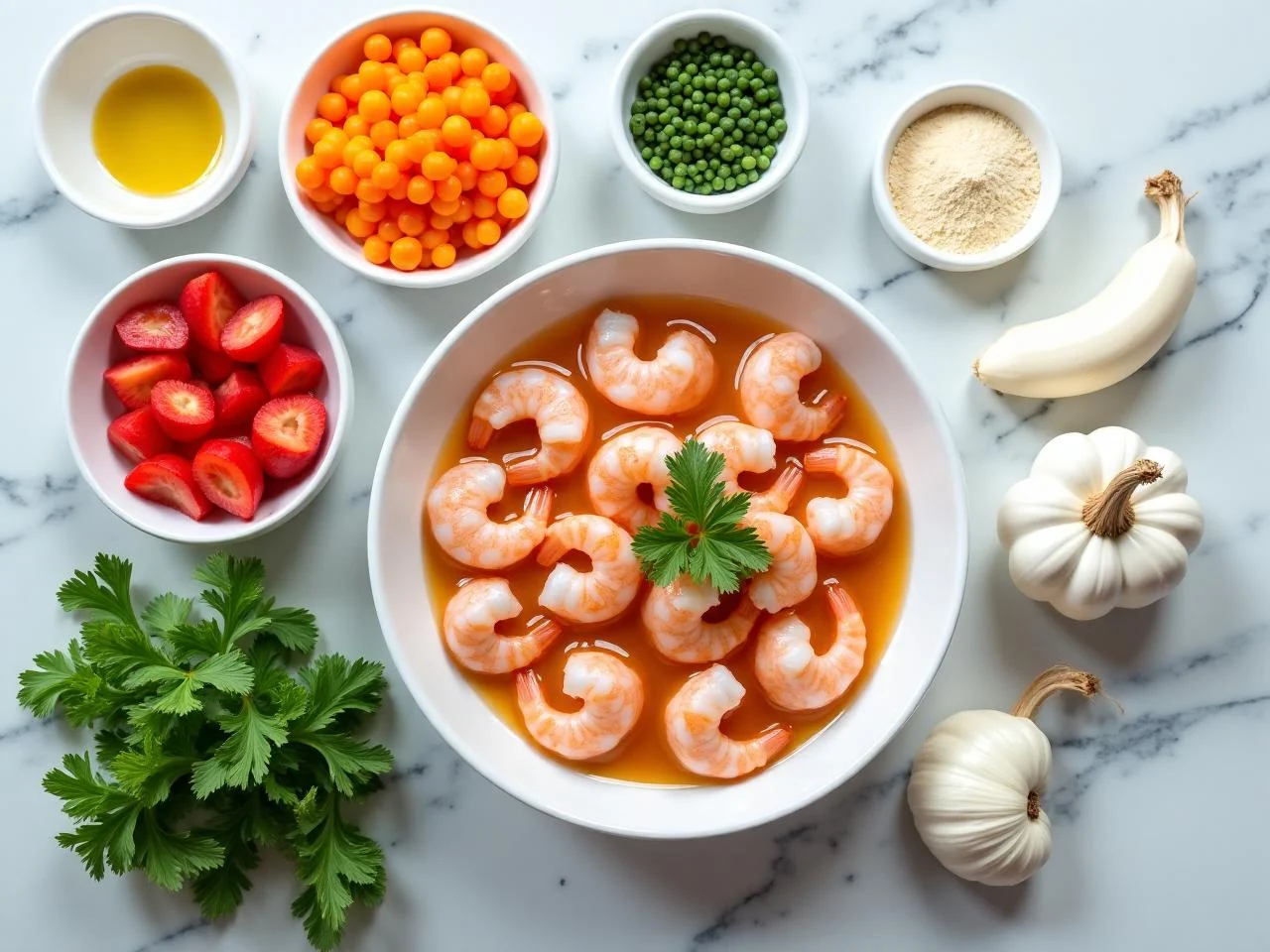 Ingredients for Garlic Shrimp Skillet