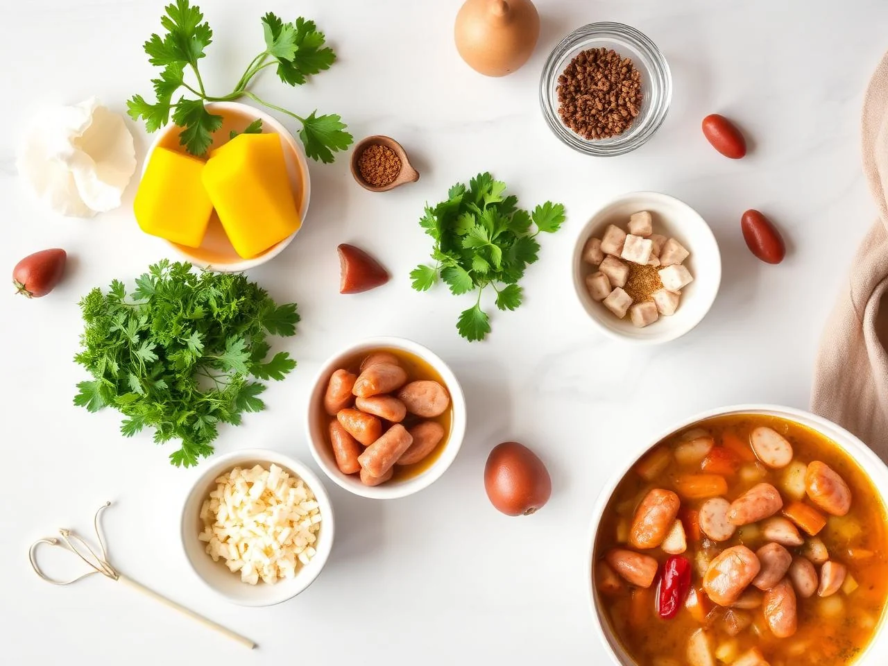 Ingredients for German Sausage Soup