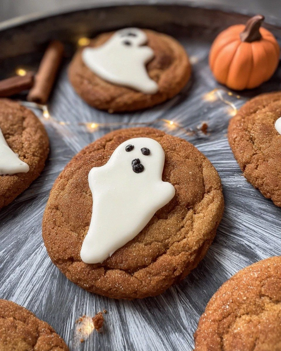 Ginger Molasses Ghost Cookies