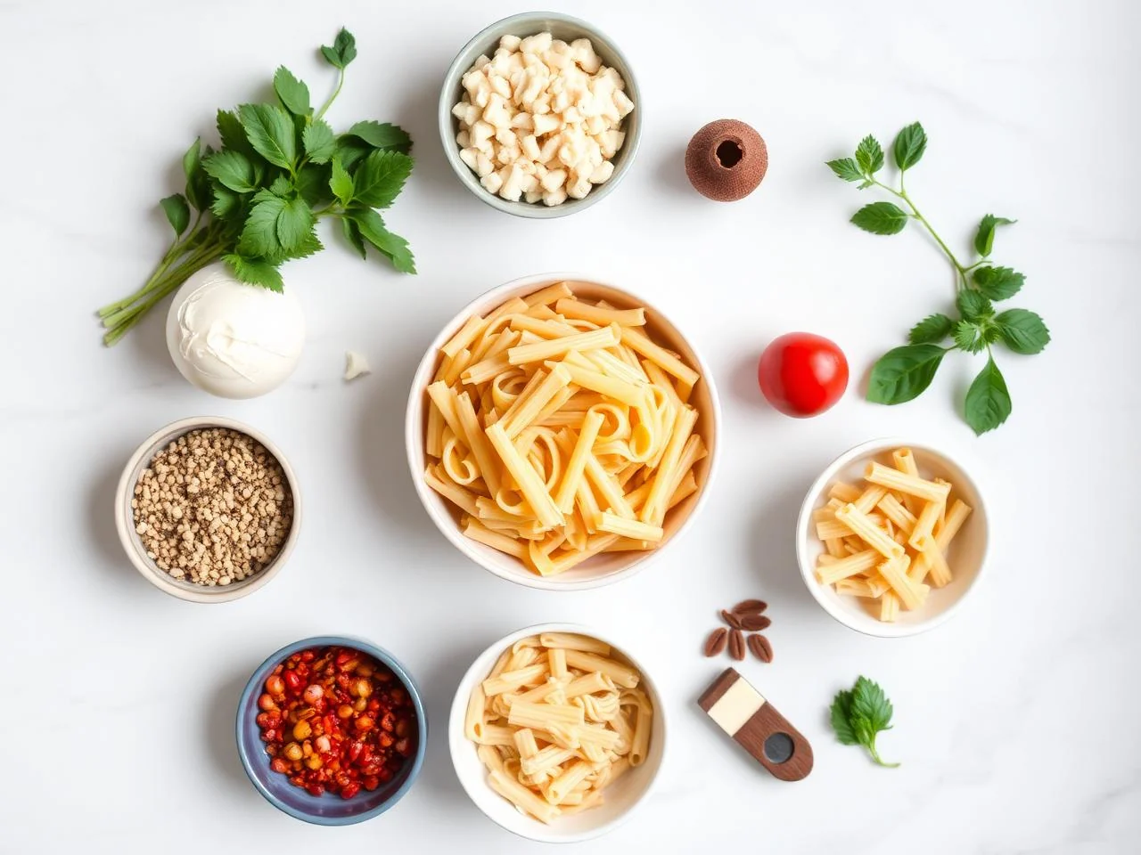 Ingredients for Gluten Free Baked Ziti