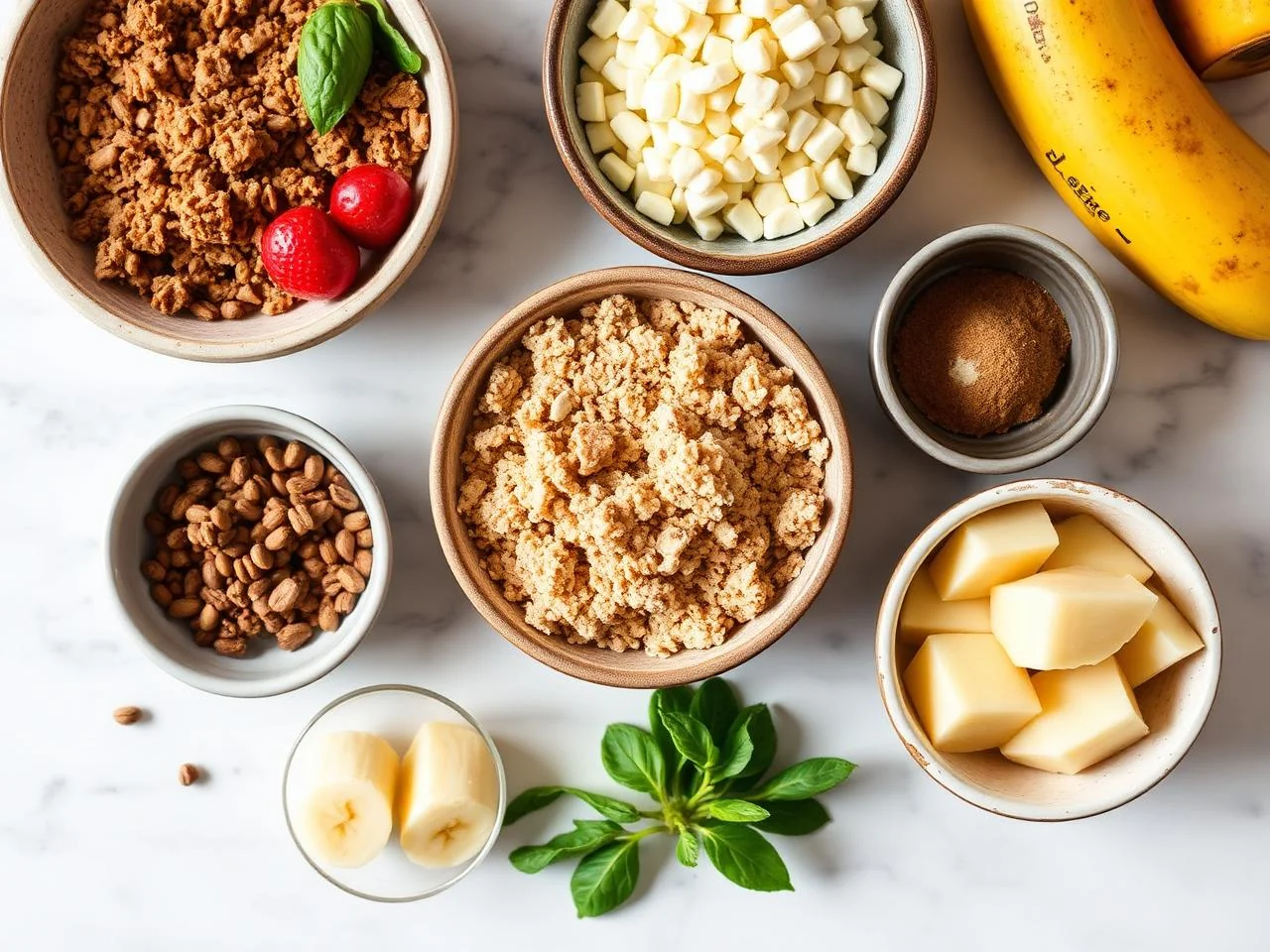 Ingredients for Gluten Free Banana Bread Pudding