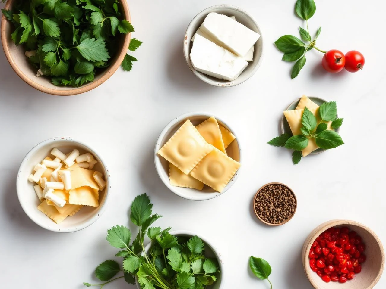 Ingredients for Goat Cheese Tortellini