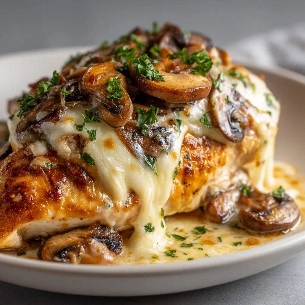 Gouda & Mushroom Stuffed Chick