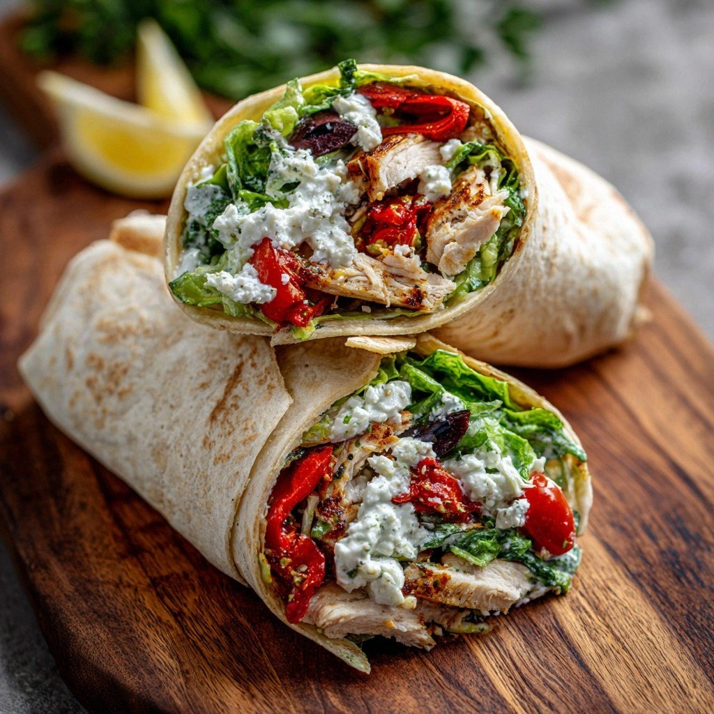 Greek Chicken Folded Wraps