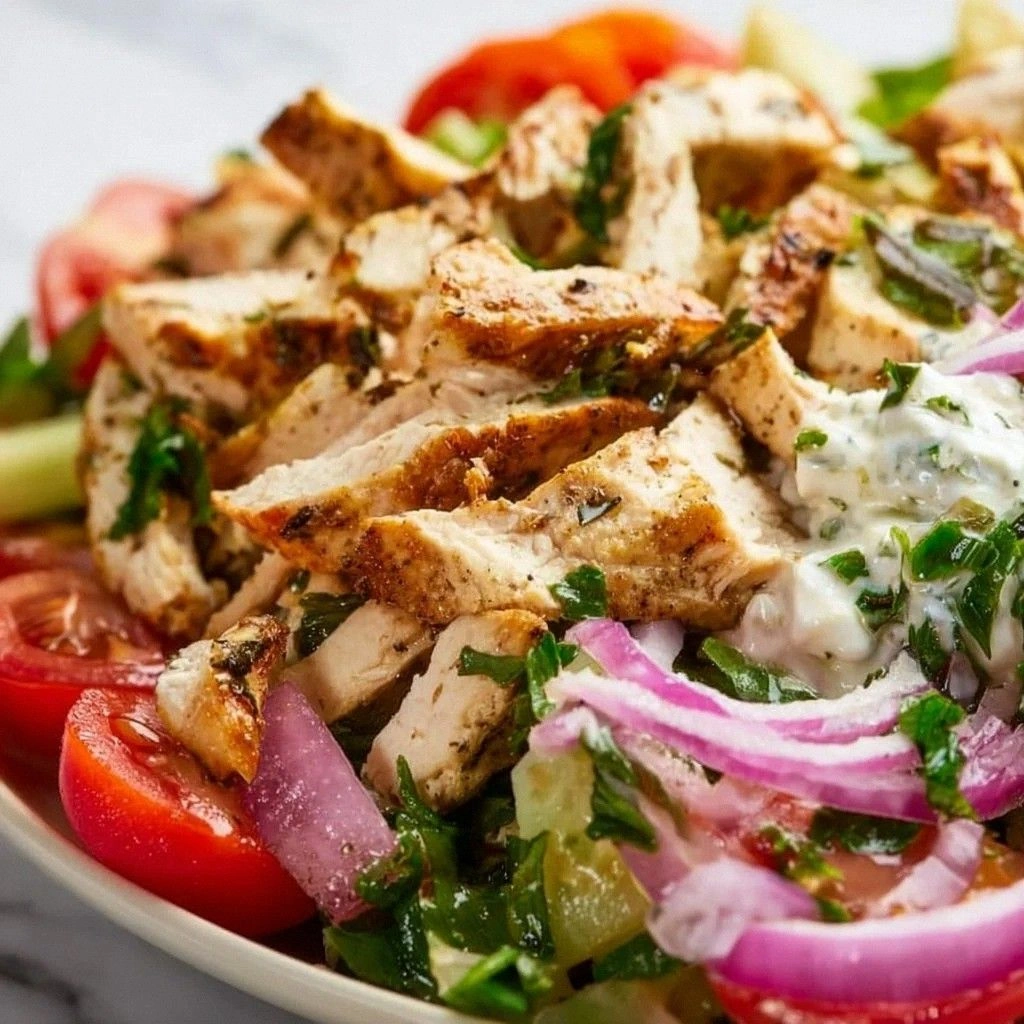 Greek Chicken Gyro Salad