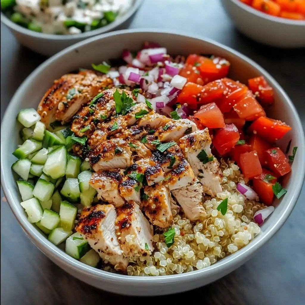 Greek Chicken Quinoa Bowl (Hea