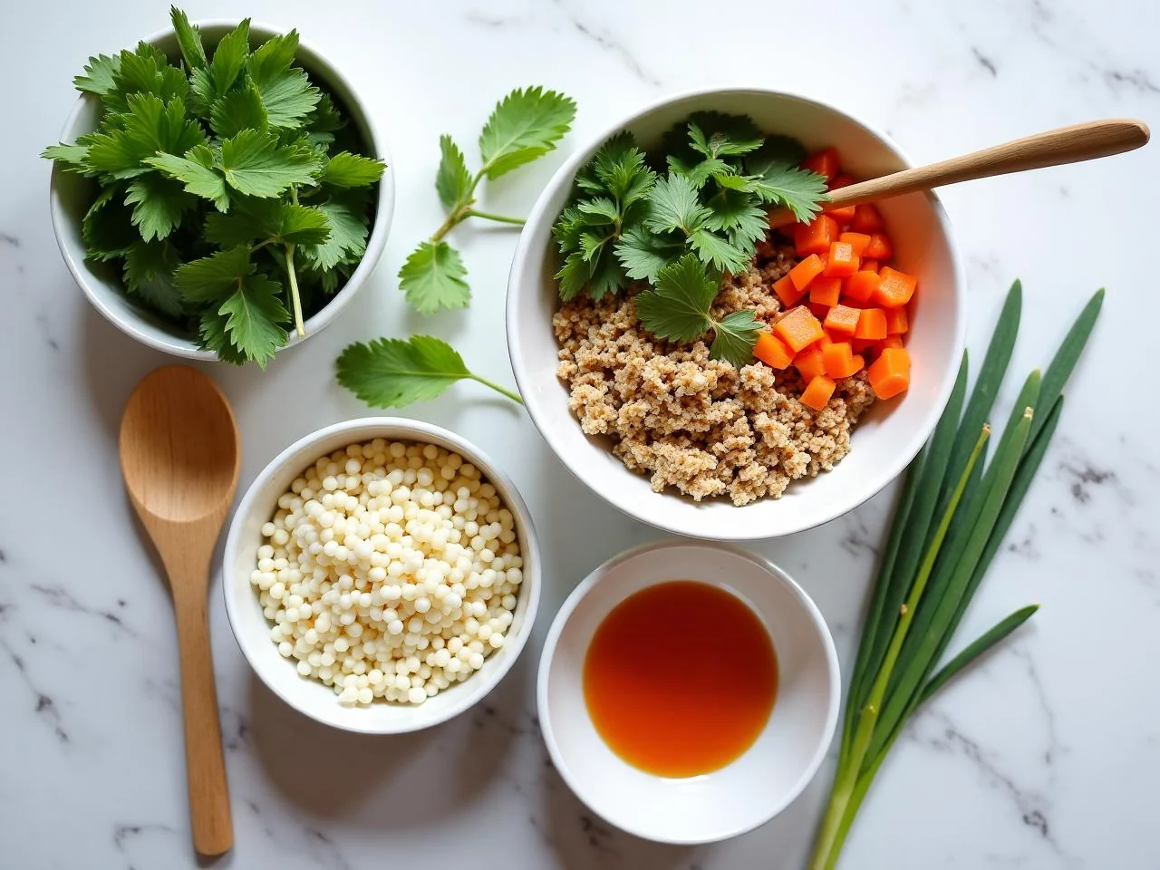 Ingredients for Greek Chicken Quinoa Bowl