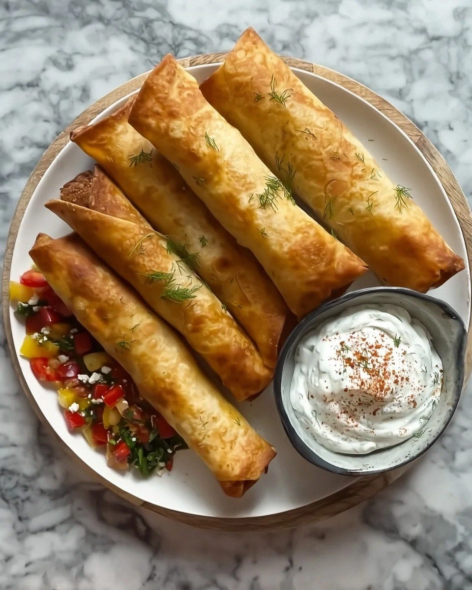 Greek chicken taquitos