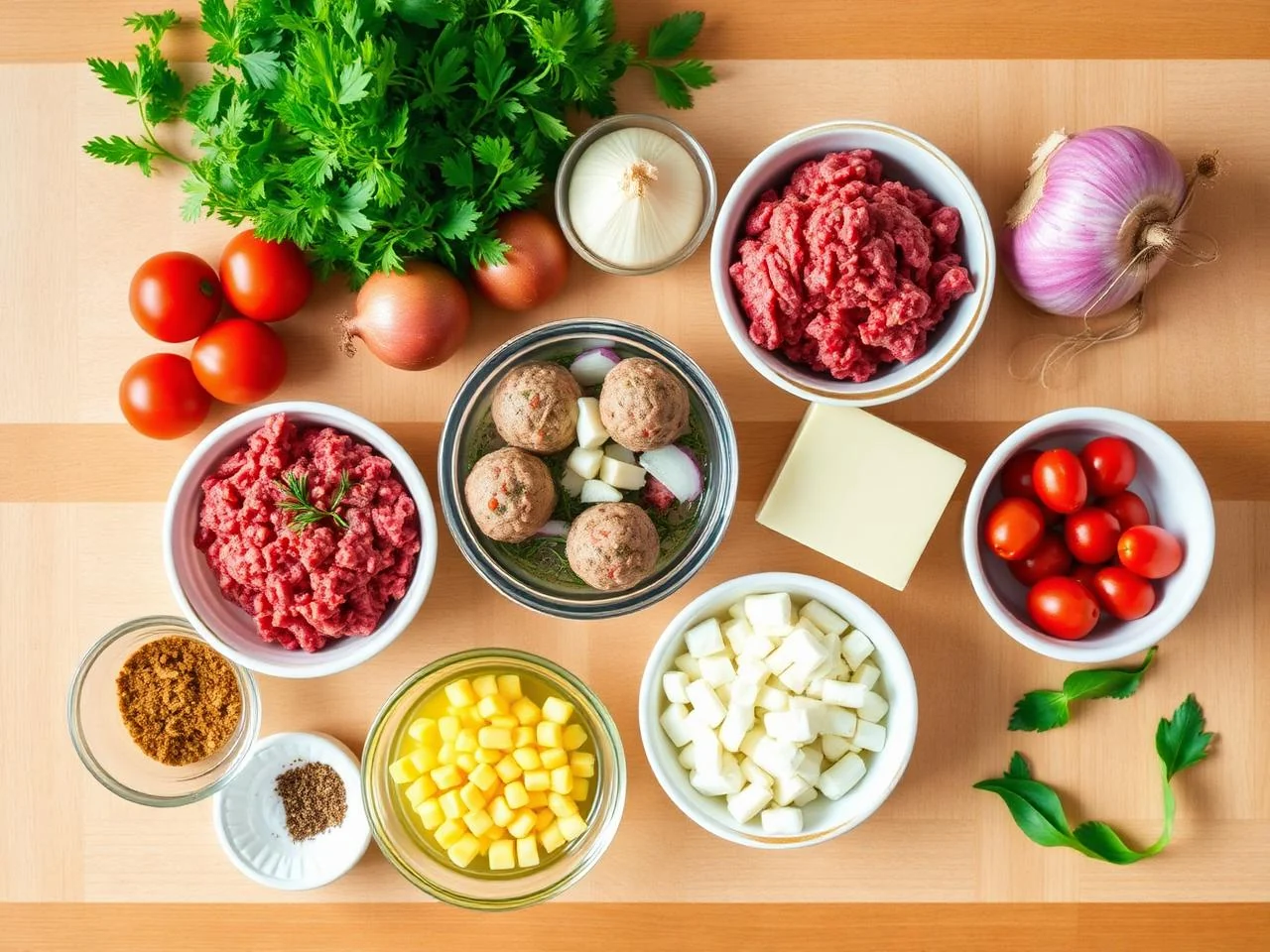 Ingredients for Greek Meatballs