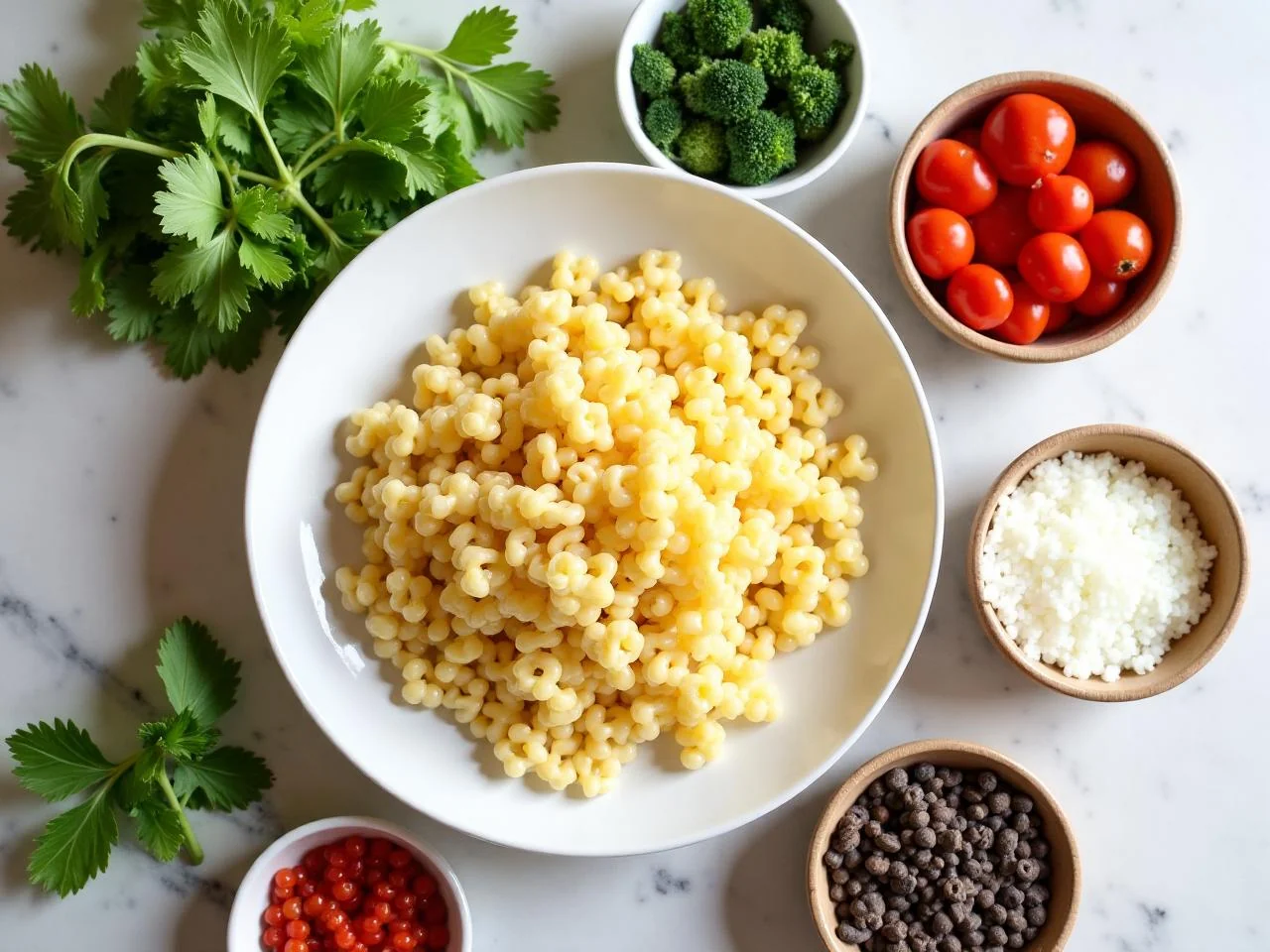 Ingredients for Greek Orzo Pasta Salad