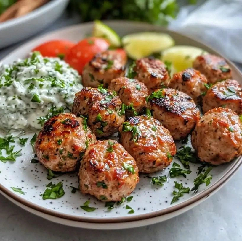 Greek Turkey Meatballs with Tz