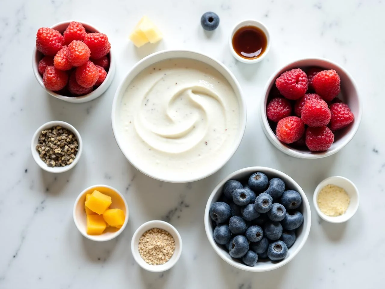 Ingredients for Greek Yogurt Parfait with Berries