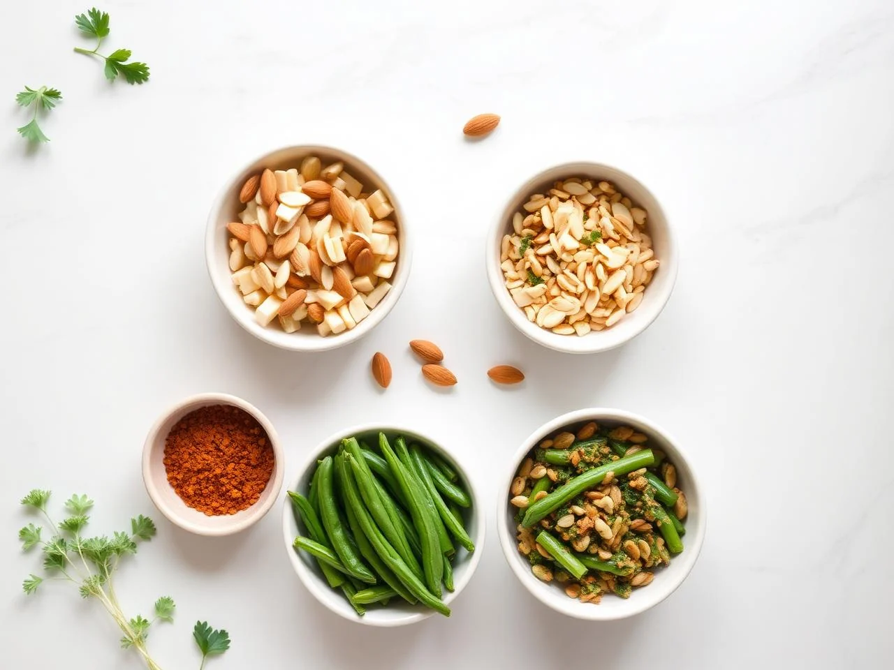 Ingredients for Green Bean Almondine