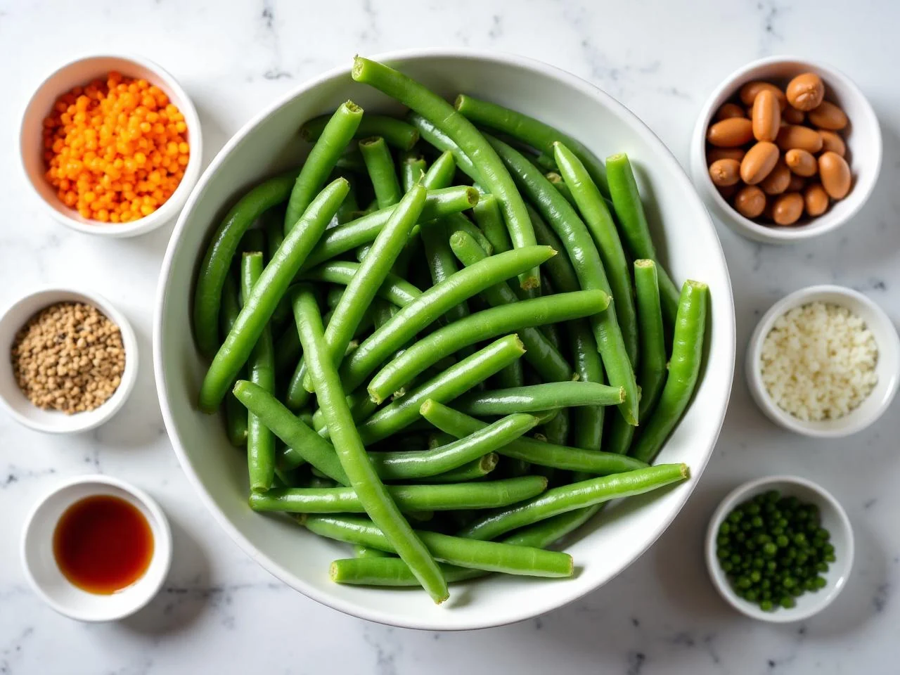 Ingredients for Green Beans Almondine
