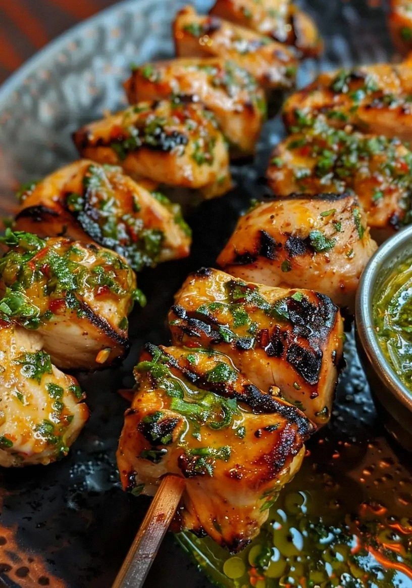 Green Curry Chicken Skewers