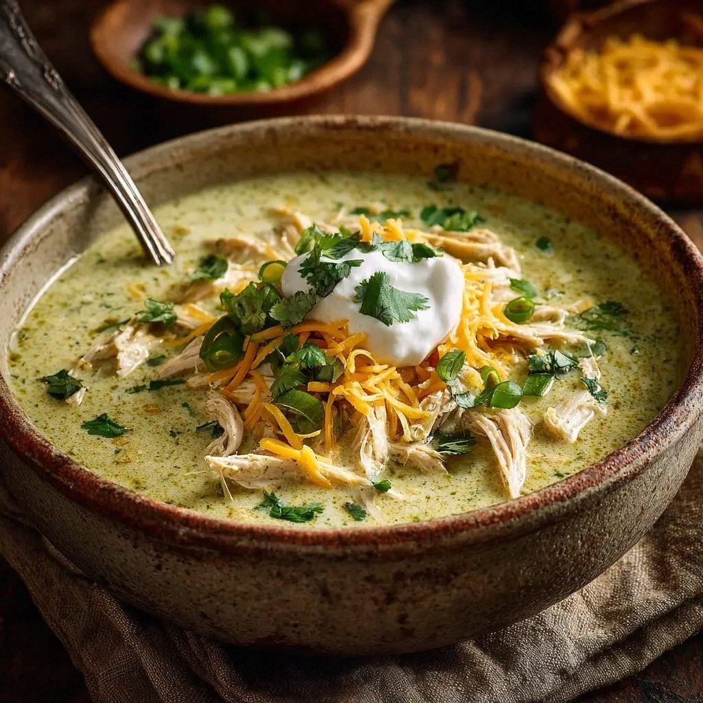 Green Enchilada Chicken Soup (