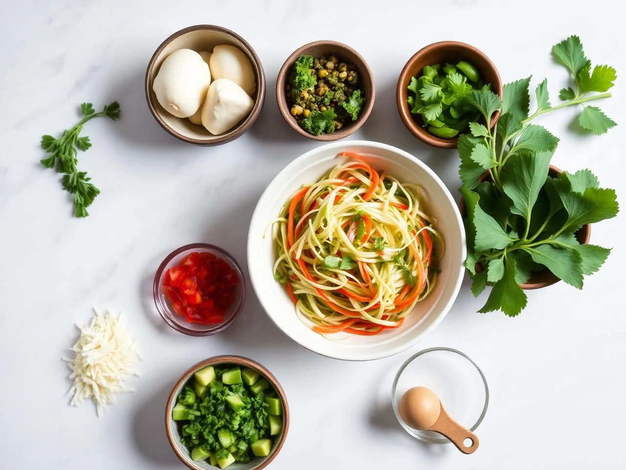 Ingredients for Green Papaya Slaw