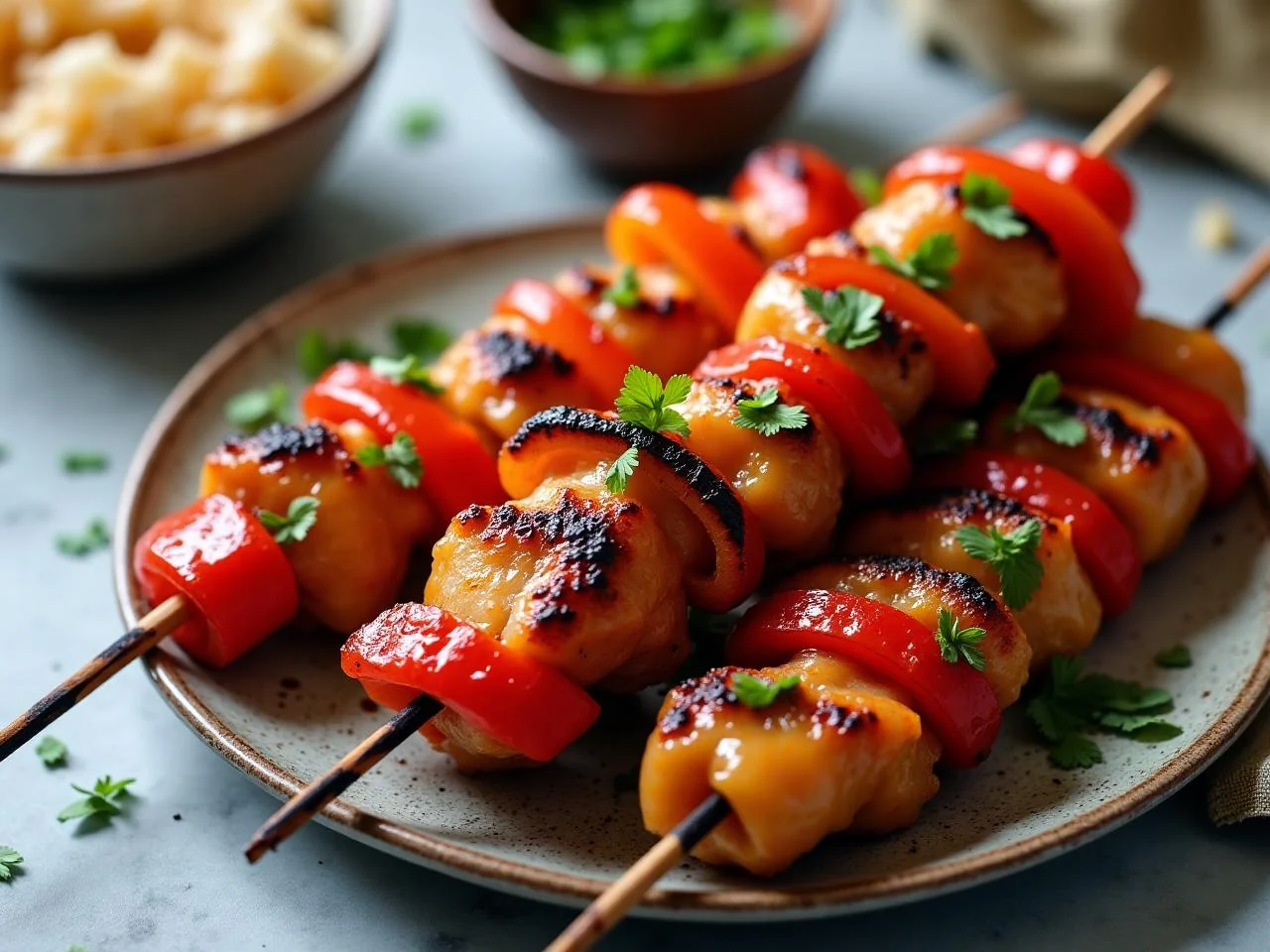 Grilled BBQ Chicken Skewers