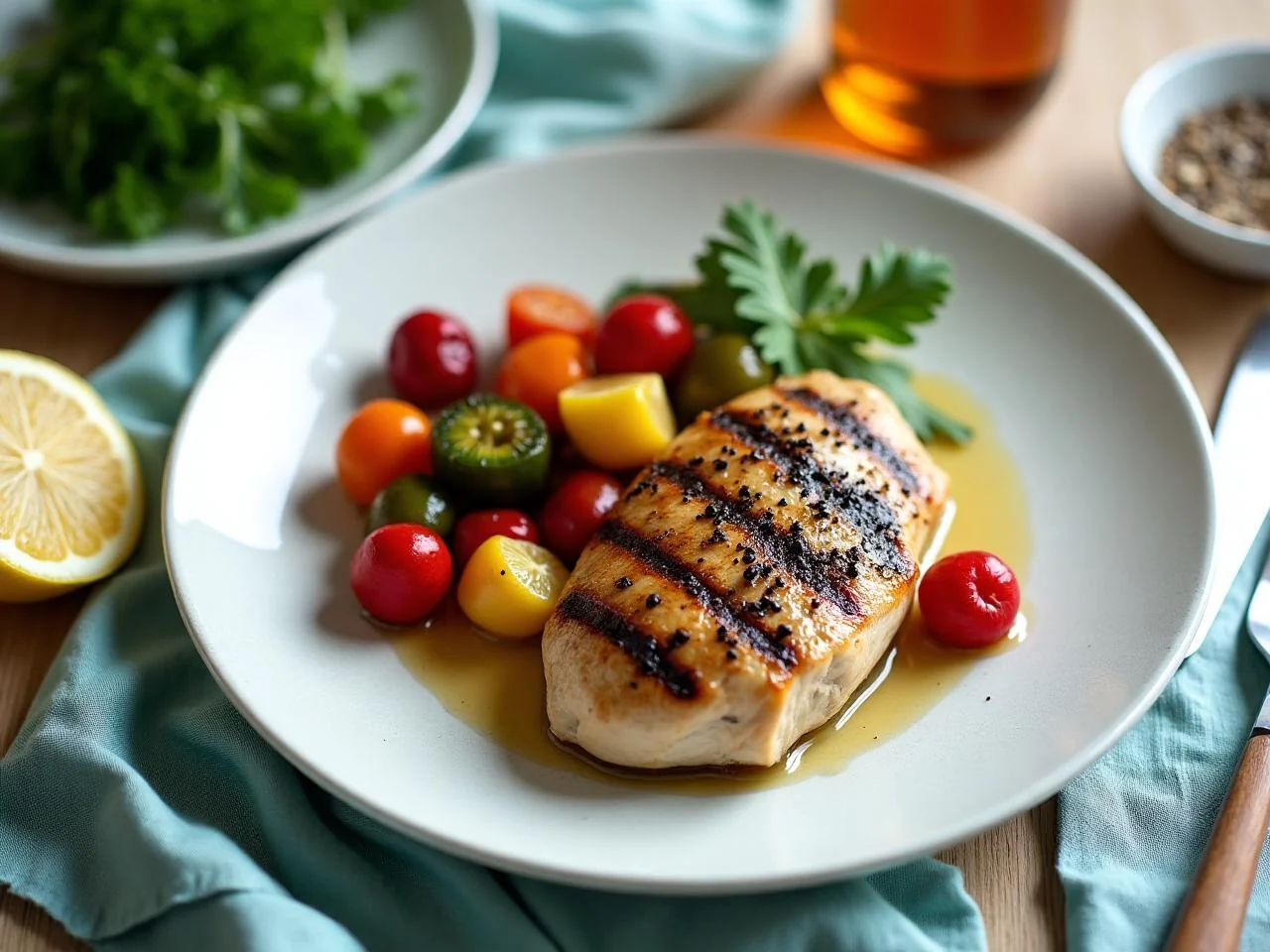 Grilled Chicken Breast with Roasted Vegetables