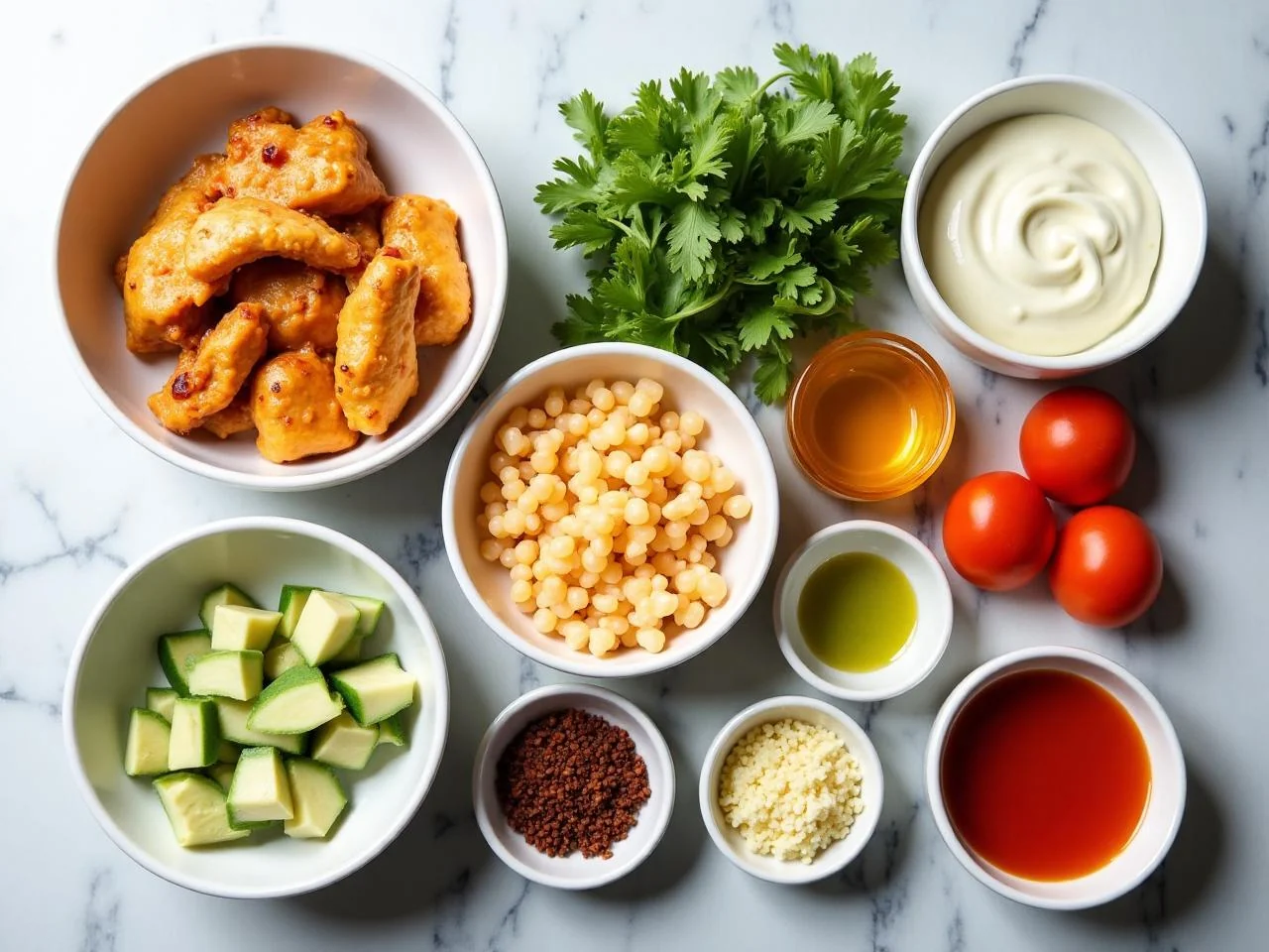 Ingredients for Grilled Chicken Burrito Bowl