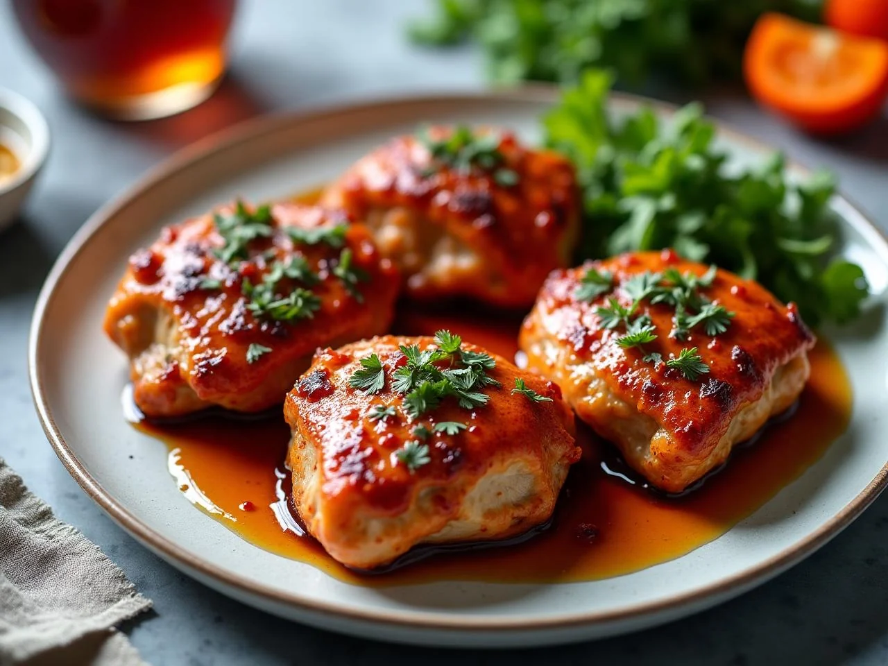 Grilled Honey Sriracha Chicken Thighs