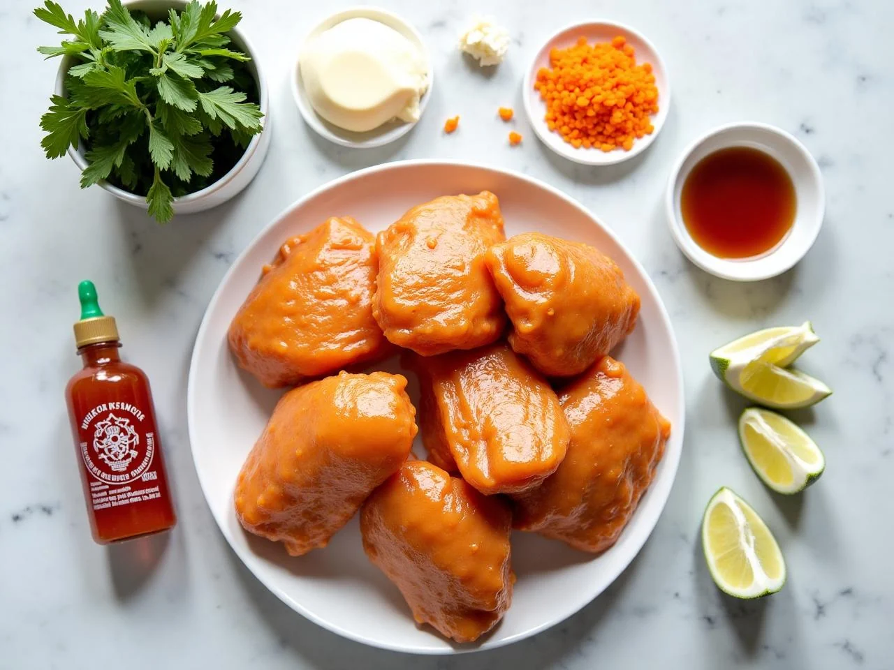 Ingredients for Grilled Honey Sriracha Chicken Thighs