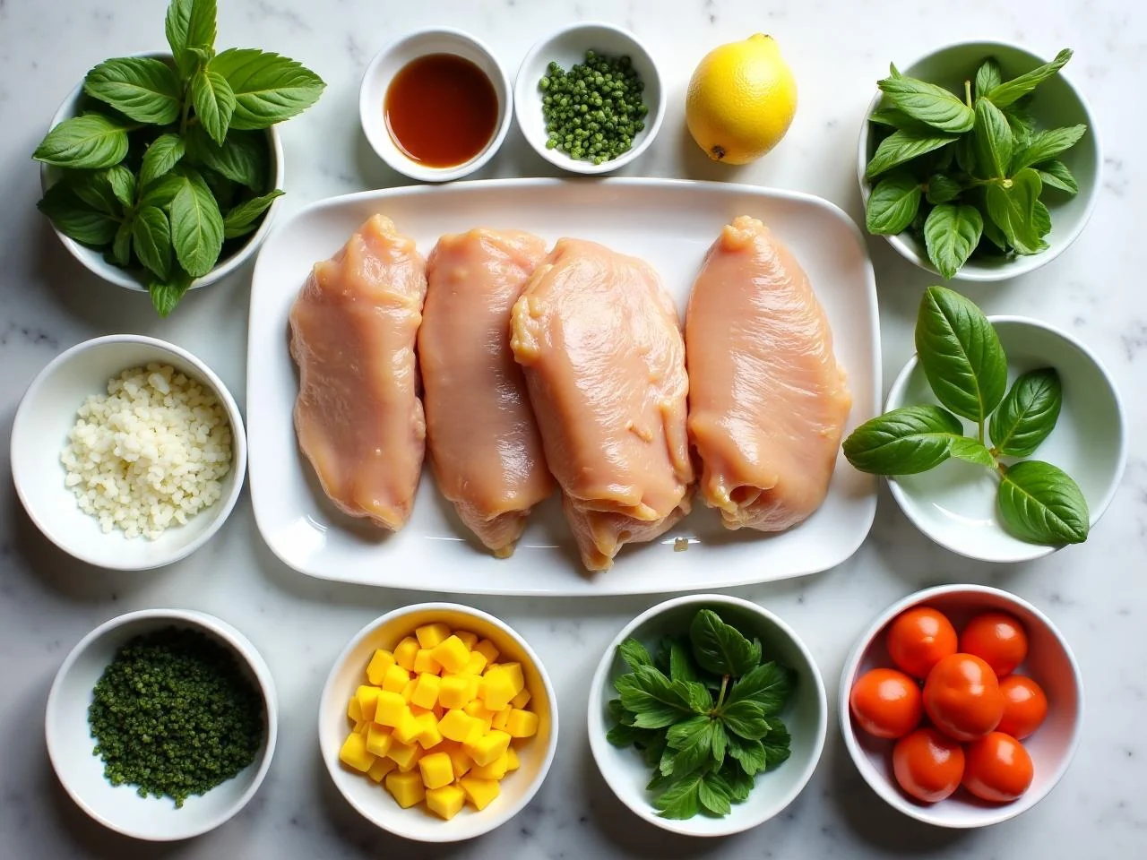 Ingredients for Grilled Lemon Herb Chicken Breast